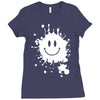 mud splatter smiley face smile forrest gump movie Ladies Fitted T-Shirt