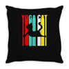 yoga cat Throw Pillow