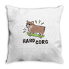 hard corg Throw Pillow