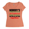 nobody's walking out on this fun old fashioned family christmas we're Women's Triblend Scoop T-shirt