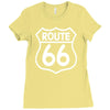route 66 stampa bianca starda america sport Ladies Fitted T-Shirt