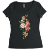 breast cancer flowers Women's Triblend Scoop T-shirt