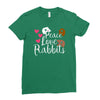 peace love rabbits Ladies Fitted T-Shirt