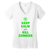 keep calm and kill zombies Women's V-Neck T-Shirt
