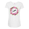Floral Baby Name Maternity Scoop Neck T-shirt