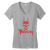 screaming skull Women's V-Neck T-Shirt