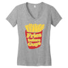 fries before guys Women's V-Neck T-Shirt
