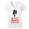 i need a beat Women's V-Neck T-Shirt