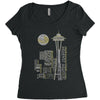 seattle skyline Women's Triblend Scoop T-shirt