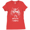 wolfs winter Ladies Fitted T-Shirt