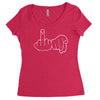 funny rude fingers ideal birthday gift or present Women's Triblend Scoop T-shirt