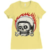 skull biker Ladies Fitted T-Shirt