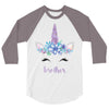 birthday unicorn family series brother 3/4 Sleeve Shirt