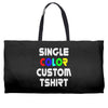single color custom t shirt Weekender Totes