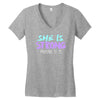 she is strong Women's V-Neck T-Shirt