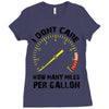 I Don't Care How Many Miles Per Gallon Ladies Fitted T-Shirt