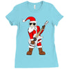 rock star santa claus father christmas Ladies Fitted T-Shirt