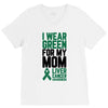 i wear green for my mom liver cancer awareness V-Neck Tee