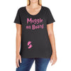Muggle On Board Pink Ladies Curvy T-Shirt
