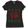 team 10 ugly christmas Ladies Fitted T-Shirt