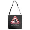 body under construction road sign Adjustable Strap Totes