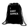i want summer Drawstring Bags
