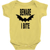 beware i bite Baby Bodysuit