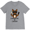 champagne and caviar V-Neck Tee