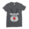 christmas reindeer rudolph Ladies Fitted T-Shirt
