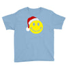 smiley face wears santa hat merry christmas Youth Tee