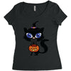 witch cat Women's Triblend Scoop T-shirt