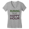 running is my happy hour Women's V-Neck T-Shirt