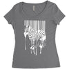 banksy street art zebra bar code Women's Triblend Scoop T-shirt