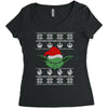 yoda ugly christmas sweater Women's Triblend Scoop T-shirt