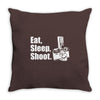 v6 eat sleep shoot Throw Pillow