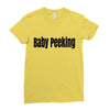 baby peeking Ladies Fitted T-Shirt