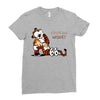 calvin hobbes Ladies Fitted T-Shirt