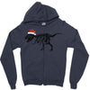 t rex skeleton santa claus Zipper Hoodie