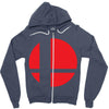 smash bros tribute unisex vinyl Zipper Hoodie