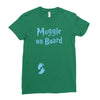Muggle On Board Blue Ladies Fitted T-Shirt