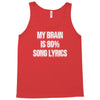 my brain is 80% song lyrics Tank Top