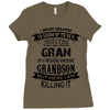 Super Cool Gran Of A Freaking Awesome Grandson Ladies Fitted T-Shirt