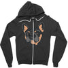 blue and tan frenchie Zipper Hoodie