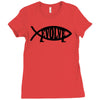 evolve t shirt small funny evolution science atheist darwin atheism fi Ladies Fitted T-Shirt