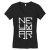 neyma white logo Women's V-Neck T-Shirt