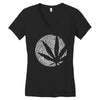 cannabis fingerprinting (white) Women's V-Neck T-Shirt