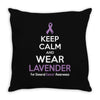 Keep Calm And Wear Lavender (For General Cancer Awareness) Throw Pillow