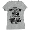Super Cool Mimi Of A Freaking Awesome Grandson Ladies Fitted T-Shirt