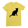 cat black had Ladies Fitted T-Shirt