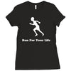 run for your life Ladies Fitted T-Shirt
